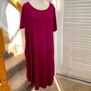 Zenana Outfitters Maroon Short-sleeve Dress